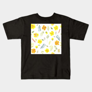 Yellow country floral in watercolour Kids T-Shirt